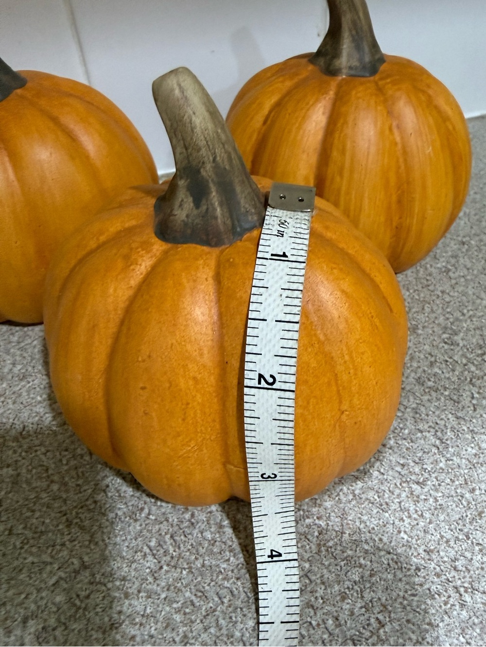 Thankful Blessed Grateful ceramic Pumpkin Trio - Orange Fall Decor NEW - Picture 10 of 10